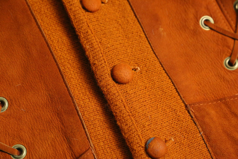 late 1970- early 80s CAMPUS suede switch cardigan