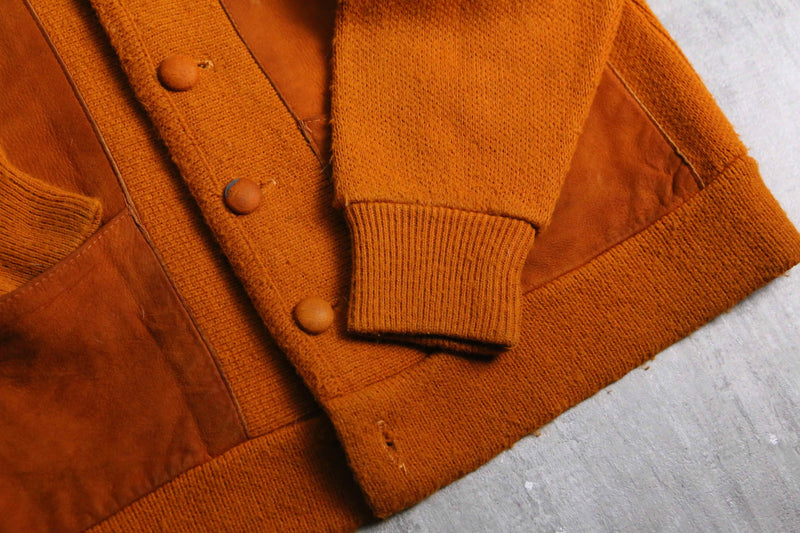 late 1970- early 80s CAMPUS suede switch cardigan