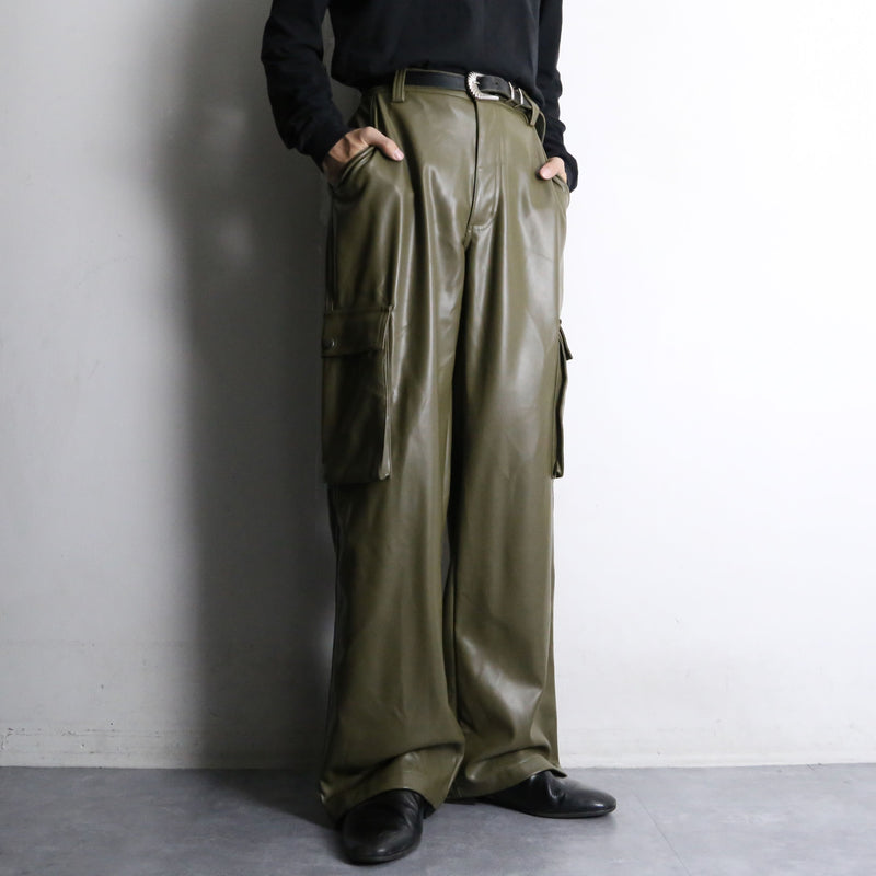 khaki wide straight cargo pants