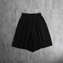 1990s poly black wide culotte shorts