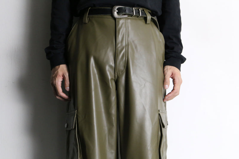 khaki wide straight cargo pants