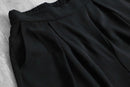 1990s poly black wide culotte shorts