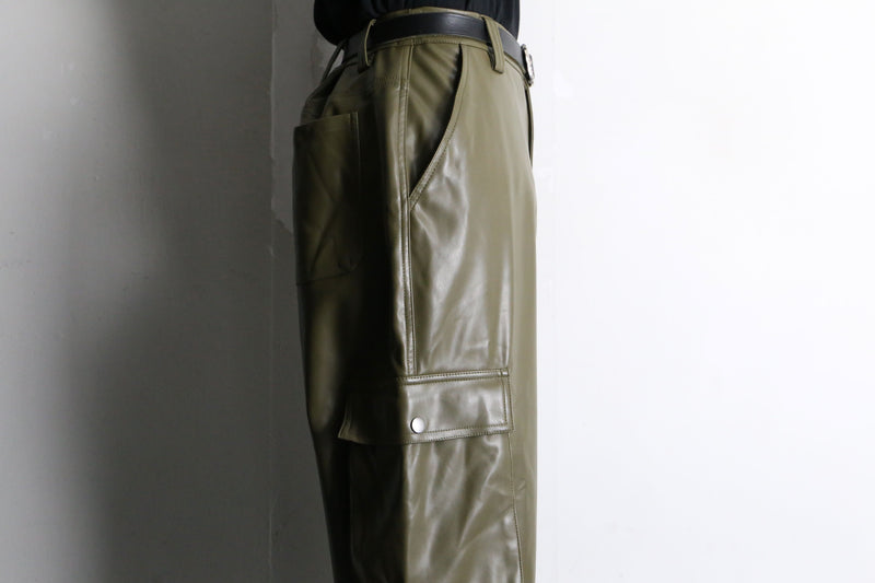 khaki wide straight cargo pants