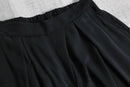 1990s poly black wide culotte shorts