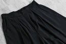 1990s poly black wide culotte shorts