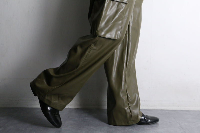 khaki wide straight cargo pants