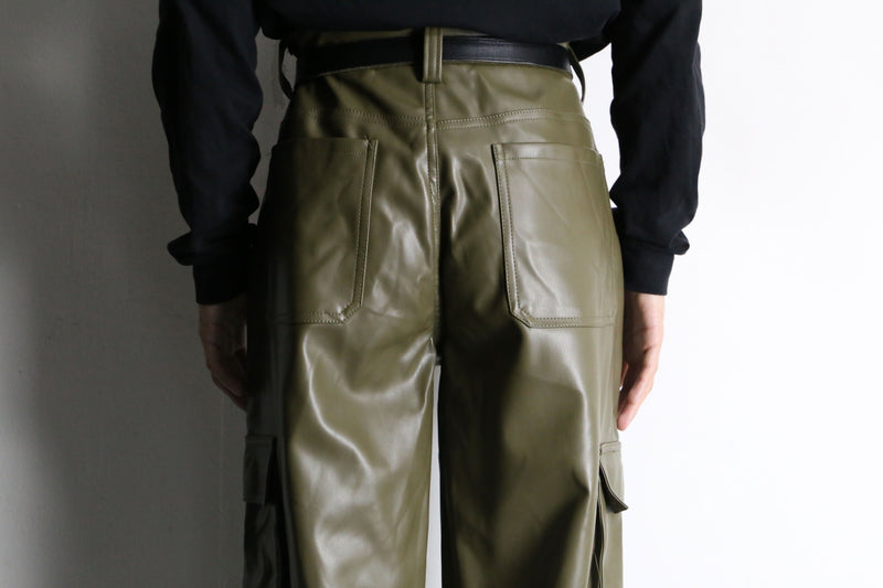 khaki wide straight cargo pants