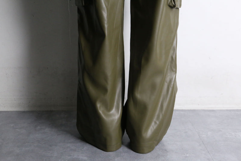 khaki wide straight cargo pants