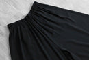 1990s poly black wide culotte shorts