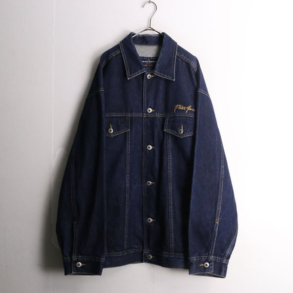 "PHAT FARM" indigo color loose denim jacket