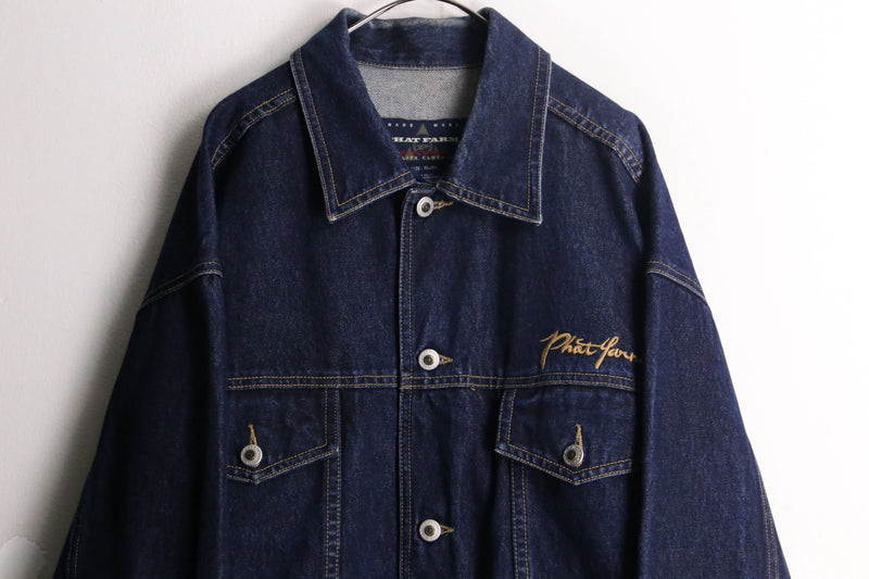 "PHAT FARM" indigo color loose denim jacket