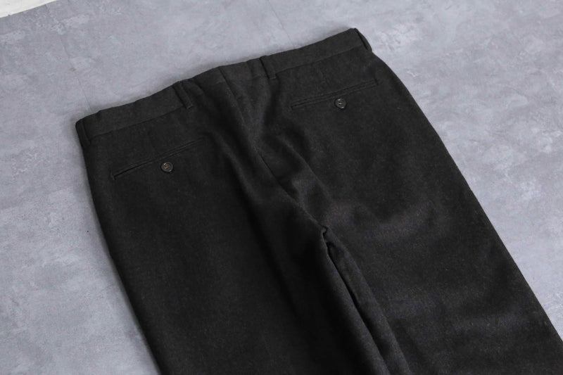 dark brown wool straight silhouette slacks