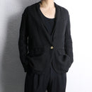black linen easy tailored jacket