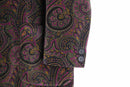 magenta pink paisley design pile single easy tailored jacket