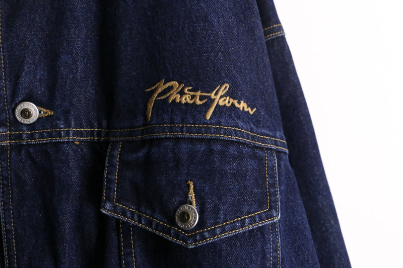 "PHAT FARM" indigo color loose denim jacket