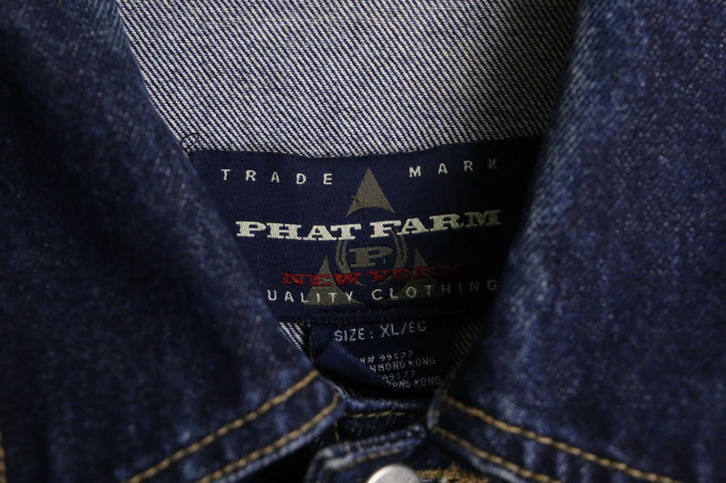 "PHAT FARM" indigo color loose denim jacket