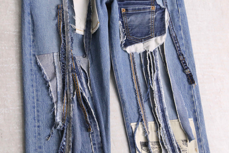 remake "再構築"patchwork design straight denim