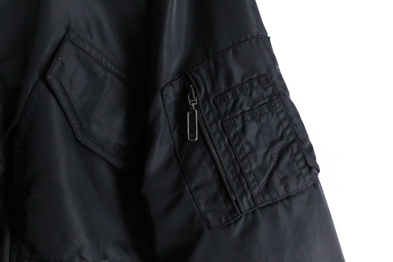 black color short length flight jacket