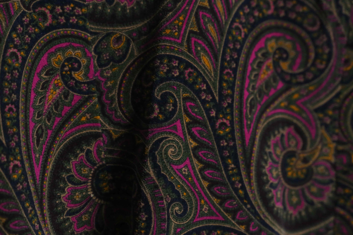 magenta pink paisley design pile single easy tailored jacket