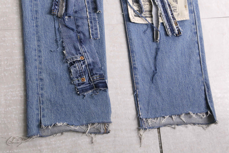 remake "再構築"patchwork design straight denim