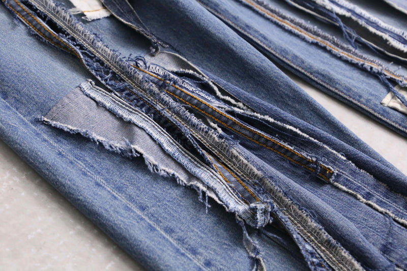 remake "再構築"patchwork design straight denim