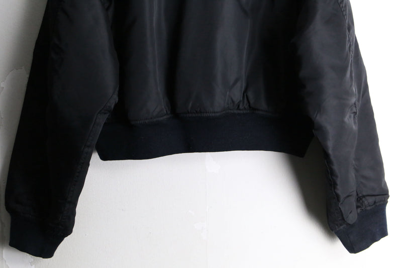 black color short length flight jacket