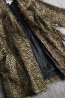 1990s shaggy leopard pattern gown