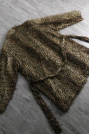 1990s shaggy leopard pattern gown