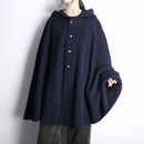 navy color hood poncho