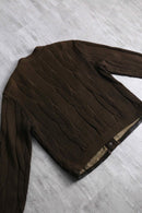 suede switching brown knit cardigan