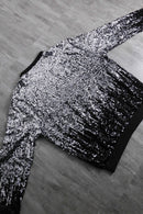 2000s sequins gradation design zip blouson