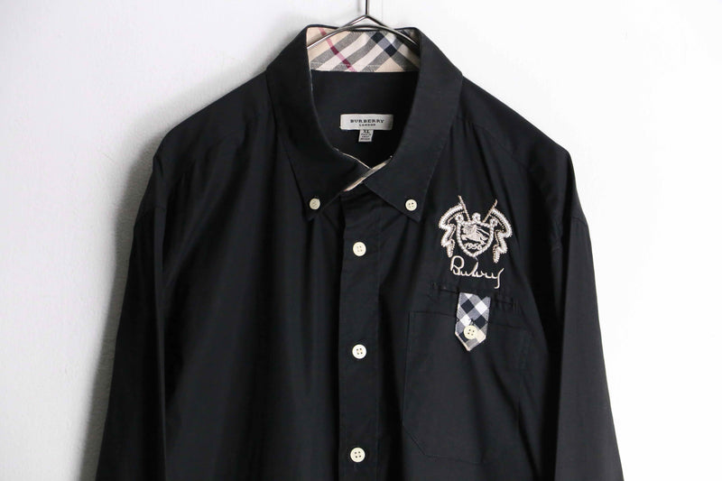 ”BURBERRY” black color embroidery design shirts