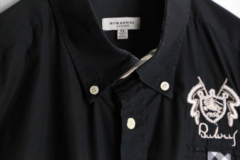 ”BURBERRY” black color embroidery design shirts