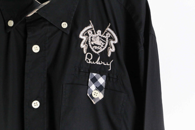 ”BURBERRY” black color embroidery design shirts