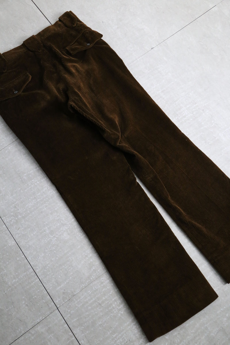 brown western taste corduroy flare pants