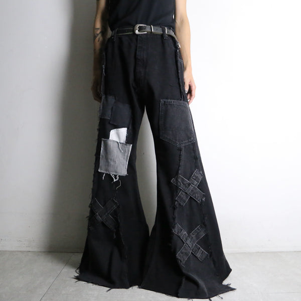 "Re:make"super flare black denim