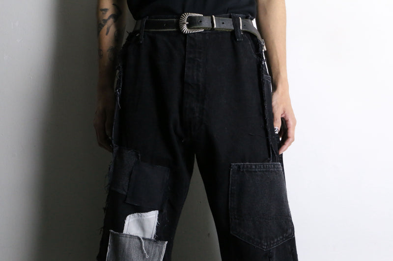 "Re:make"super flare black denim