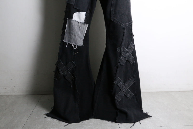 "Re:make"super flare black denim