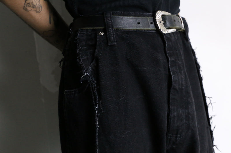 "Re:make"super flare black denim