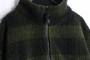 "GAP" dark green check half zip fleece