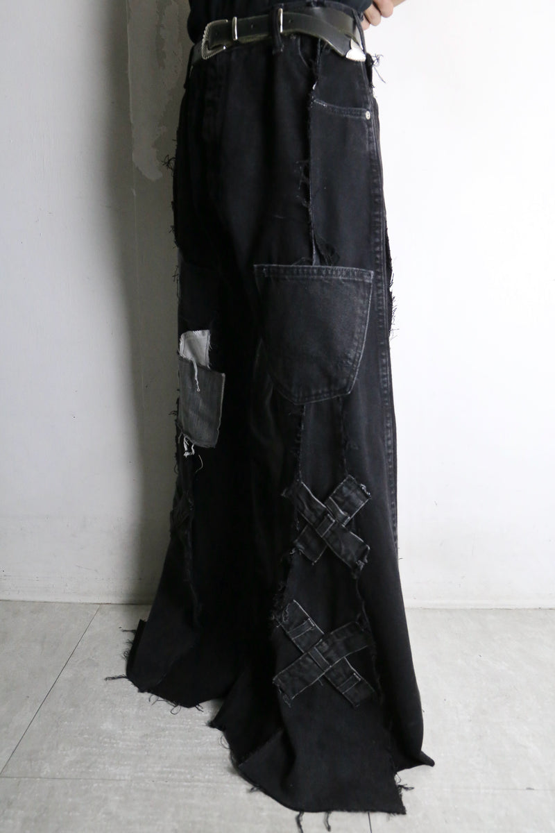 "Re:make"super flare black denim