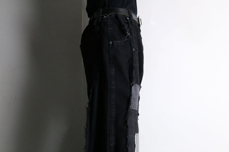 "Re:make"super flare black denim