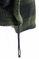 "GAP" dark green check half zip fleece
