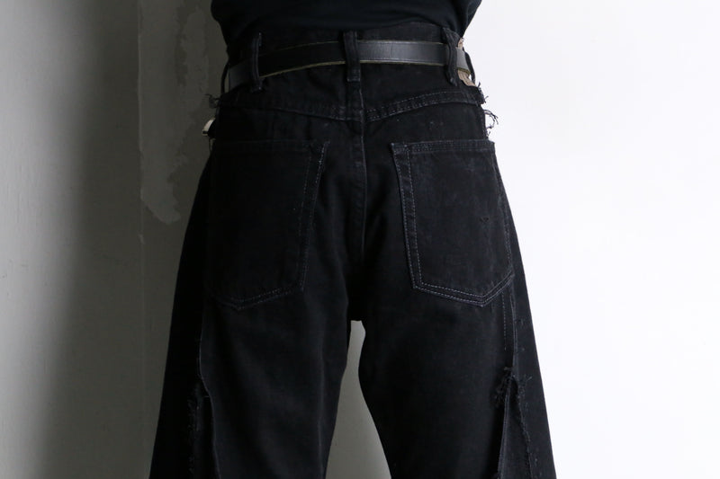 "Re:make"super flare black denim