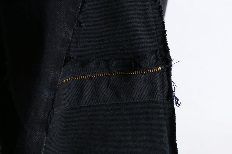 "Re:make" black belt loop design flare denim pants