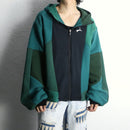 "Re:make" random switching zip hoodie