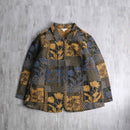 patchwork design gobelin zip jacket