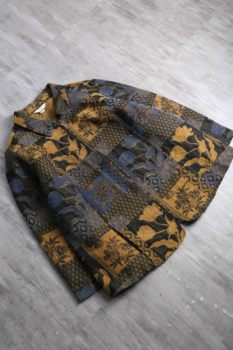 patchwork design gobelin zip jacket