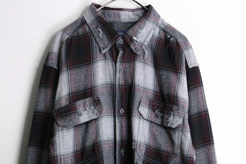 "Re:make" destroy omble check shirt