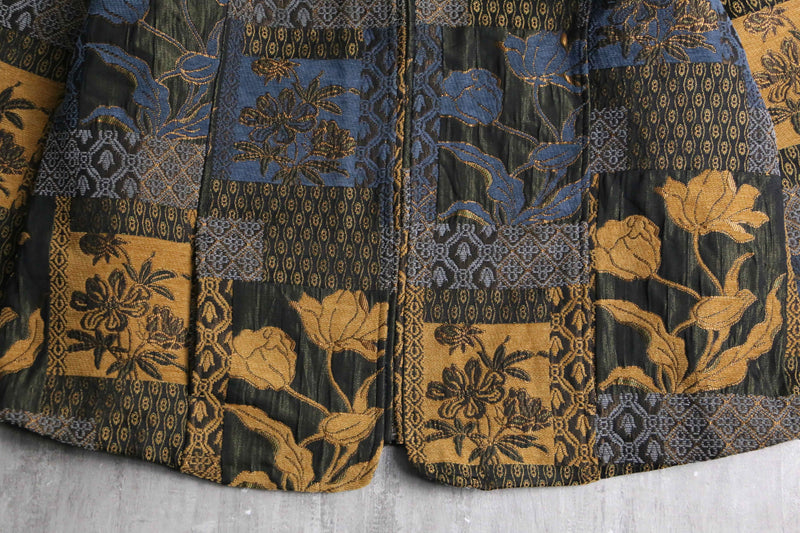 patchwork design gobelin zip jacket